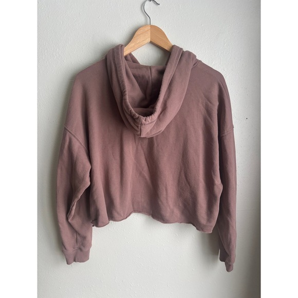 American Eagle Outfitters Cropped Zip Up Hoodie Mauve Womens S - Picture 2 of 5